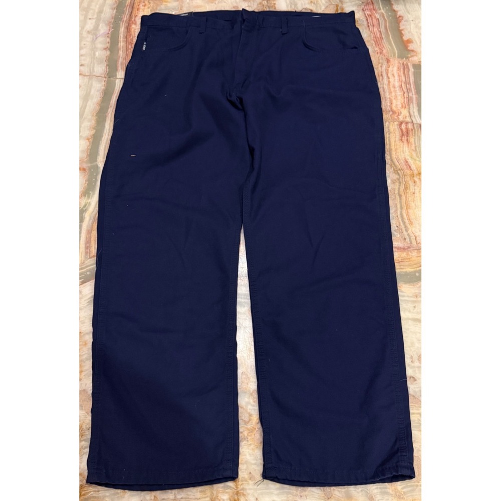 Bulwark Mens Work Pants Navy Blue Flame-Resistant Utility Performance Size 44x30